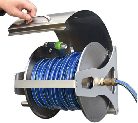 hose reel box metal|mounted hose reel metal.